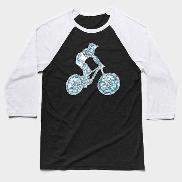 mtb downhill Baseball T-Shirt by rickylabellevie